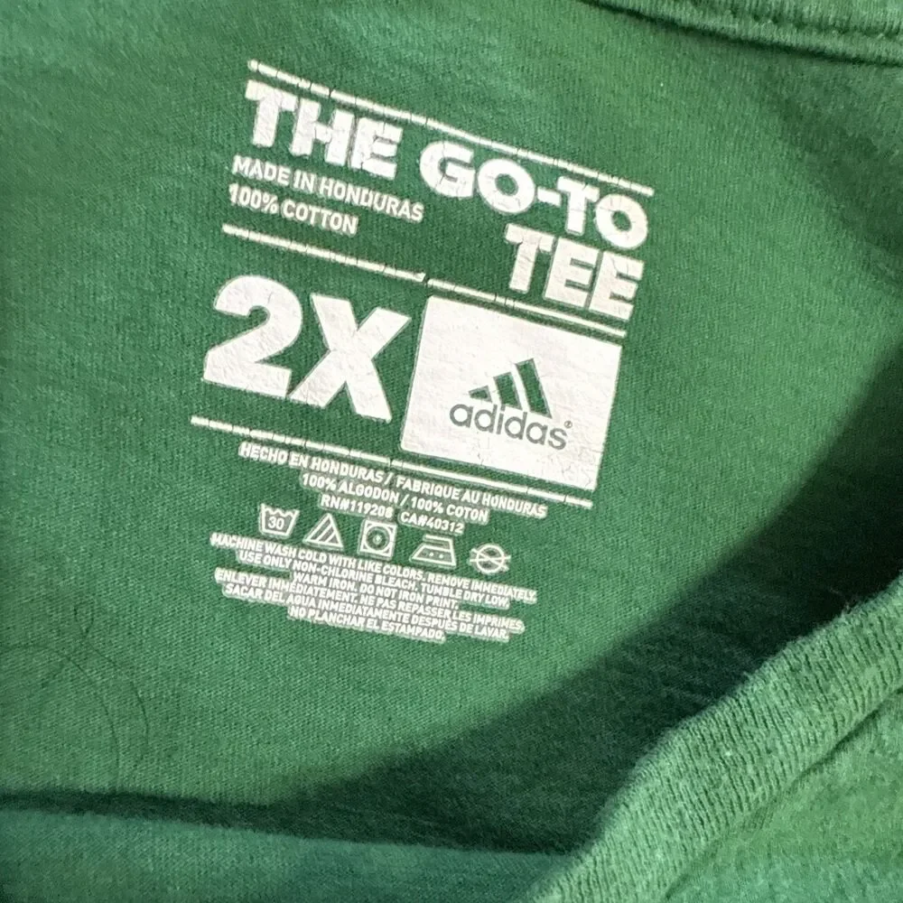 Brooklyn Nets Shirt Basketball Adidas Men's Green 2XL Tee Top